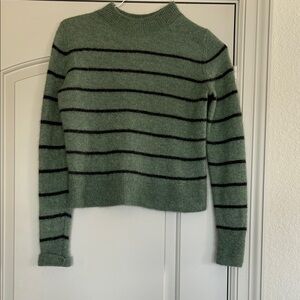 Vince Green Stripe Alpaca Sweater